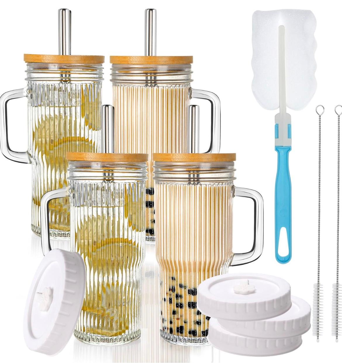 Novia Ribbed Glass Tumbler