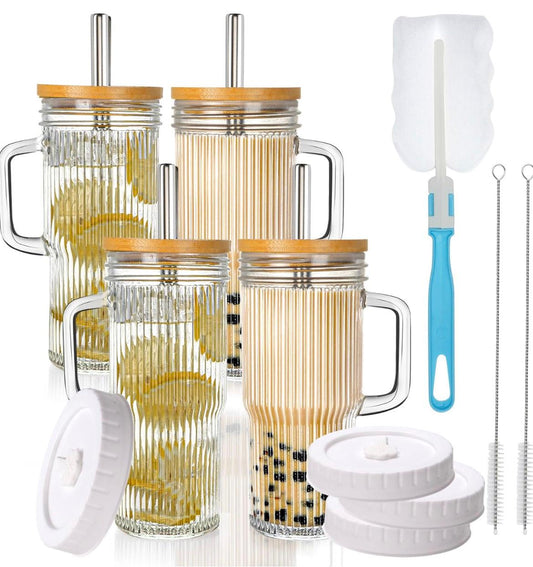 Novia Ribbed Glass Tumbler